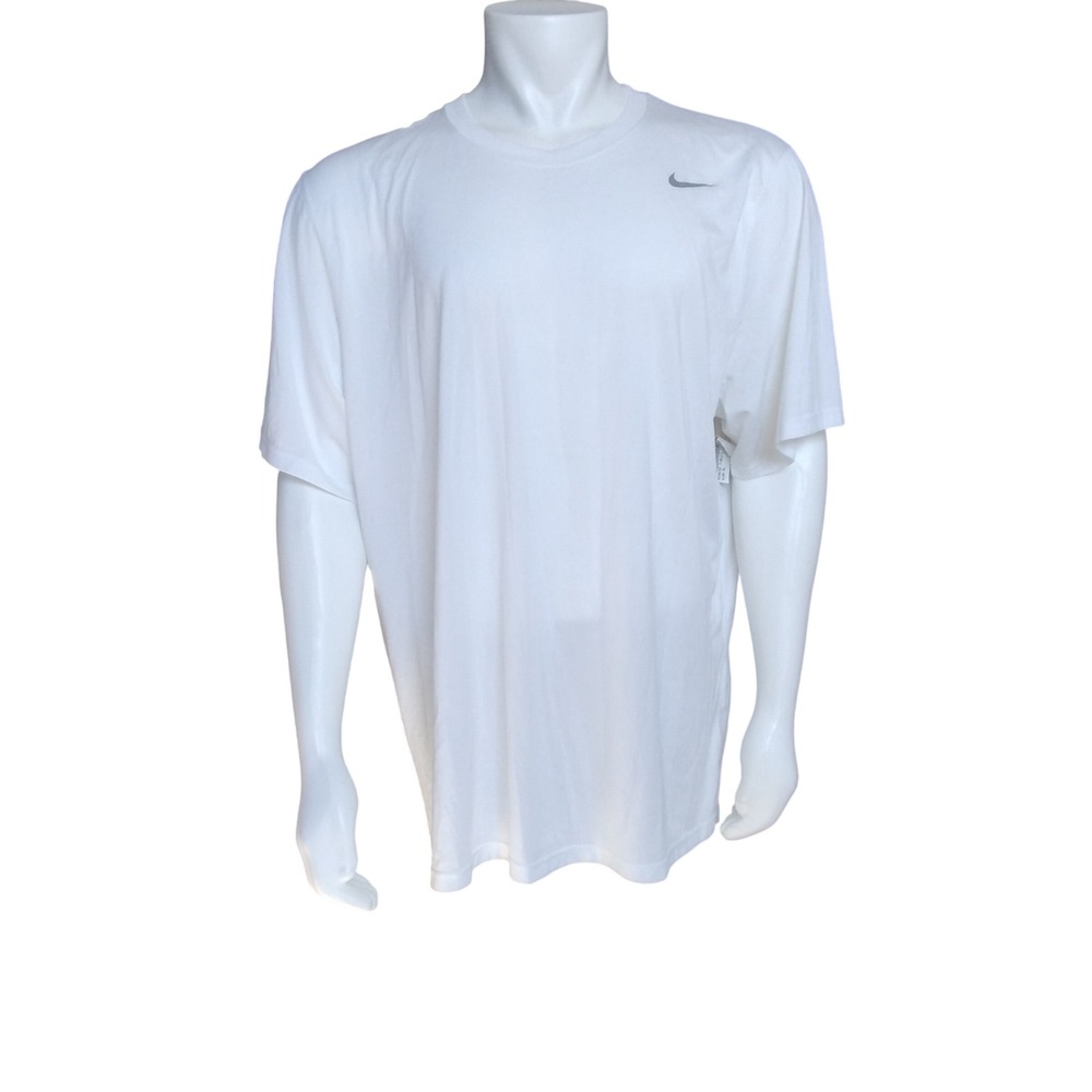 Nike Dri-FIT Mens T-Shirt White Short Sleeve Athletic Training Top XXL